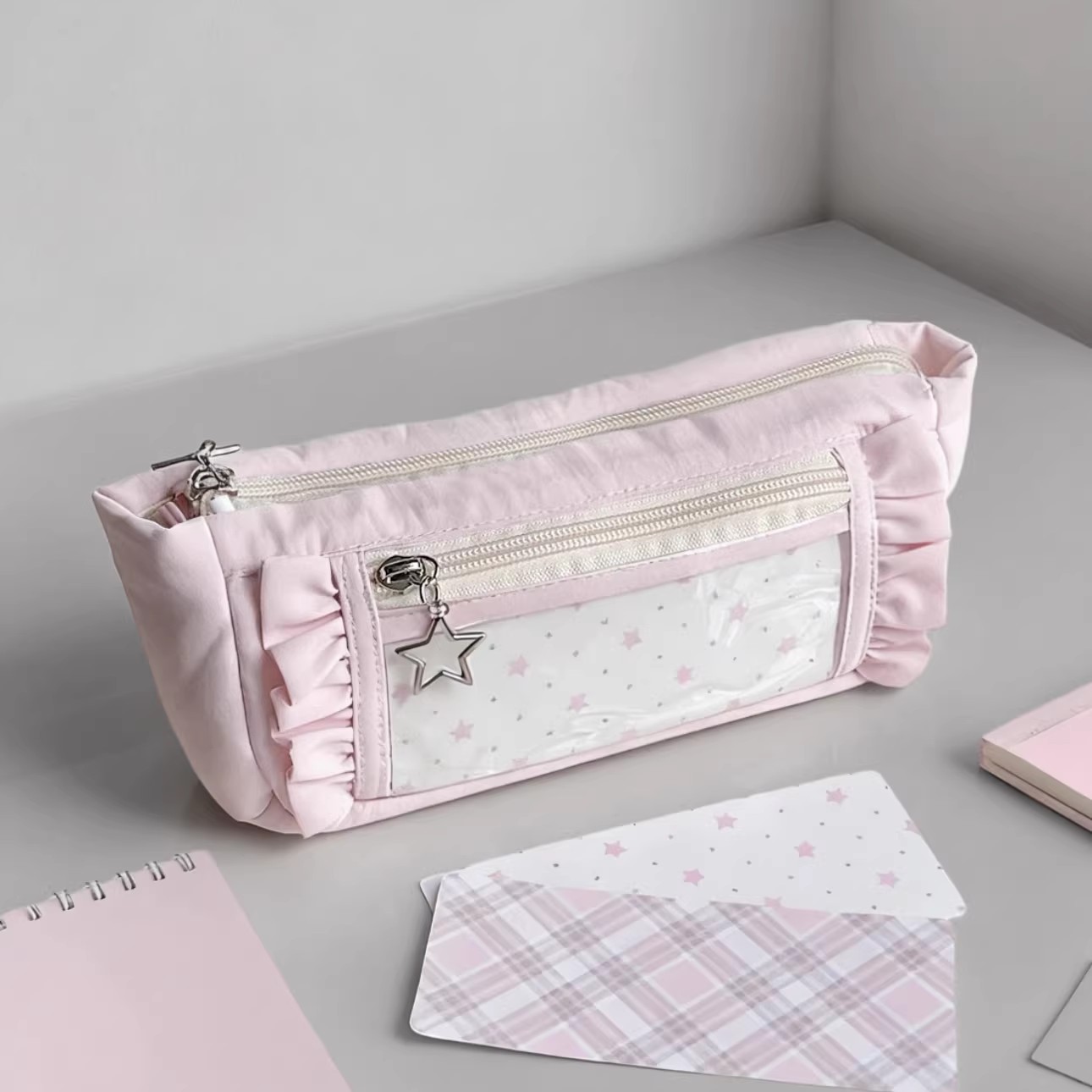 Aesthetic Large Pencil Case Pouch - Niedliches Federmäppchen mit großer Kapazität, mehrschichtig,