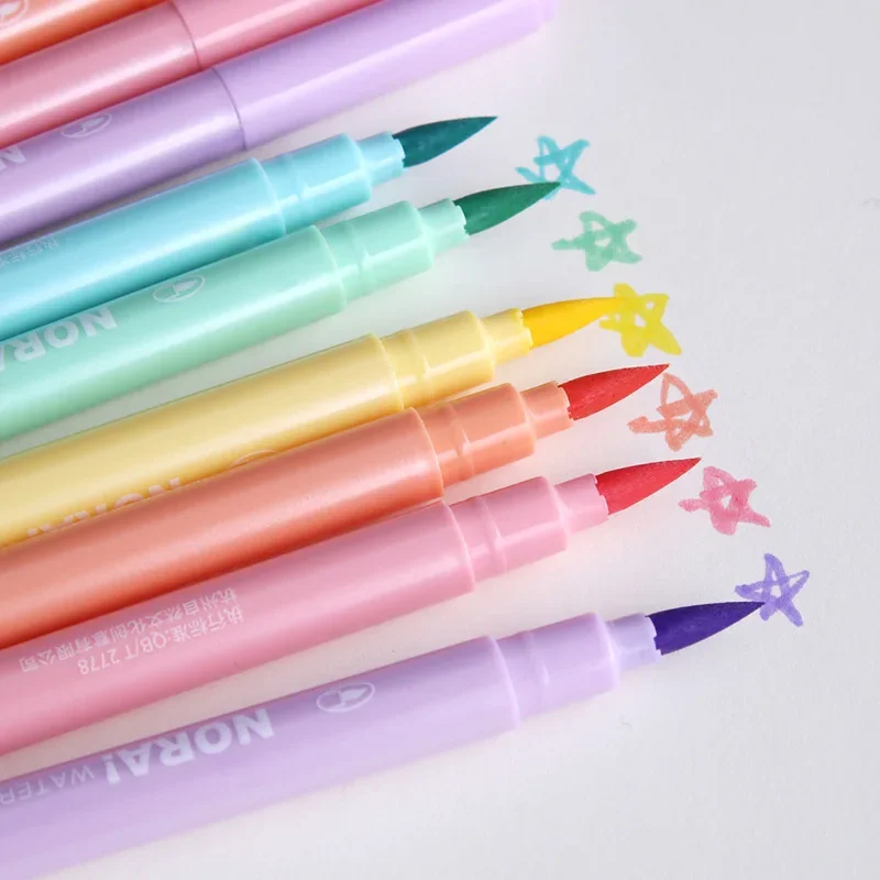 Pastel Highlighter Set Double Ended - 6 Teile/satz Pinsel Highlighter Stifte Kawaii