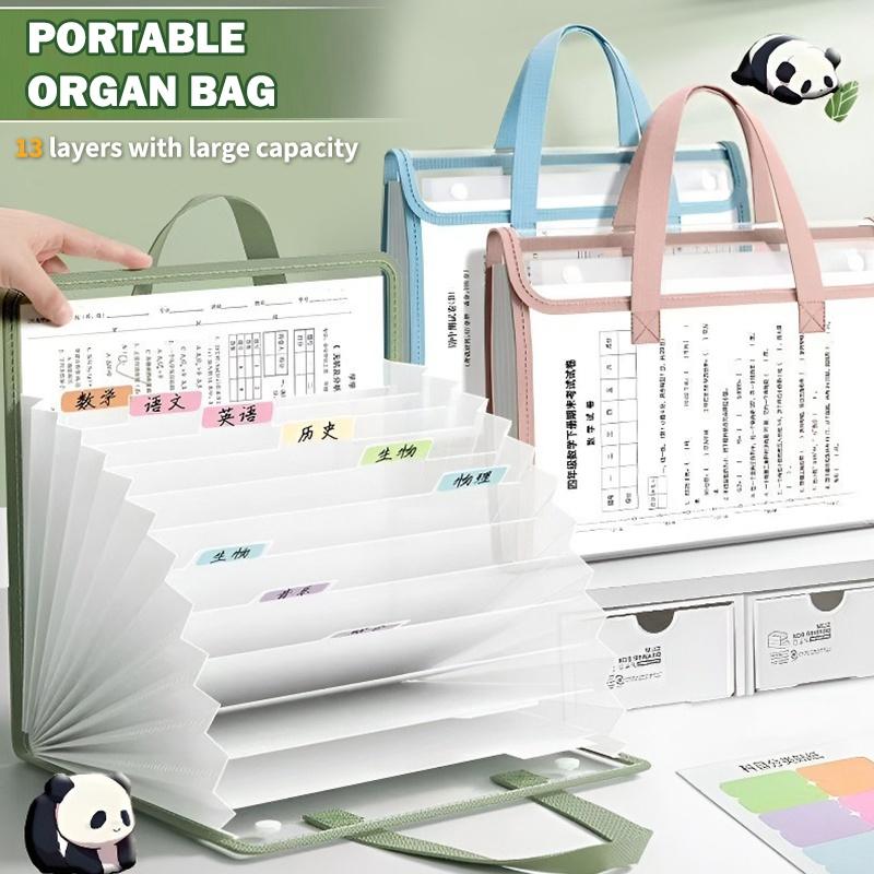 Expandable Accordion File Folder 13 Pockets - A4 Tragbarer Akkordeon-Aktenorganizer mit 13 Fächern,
