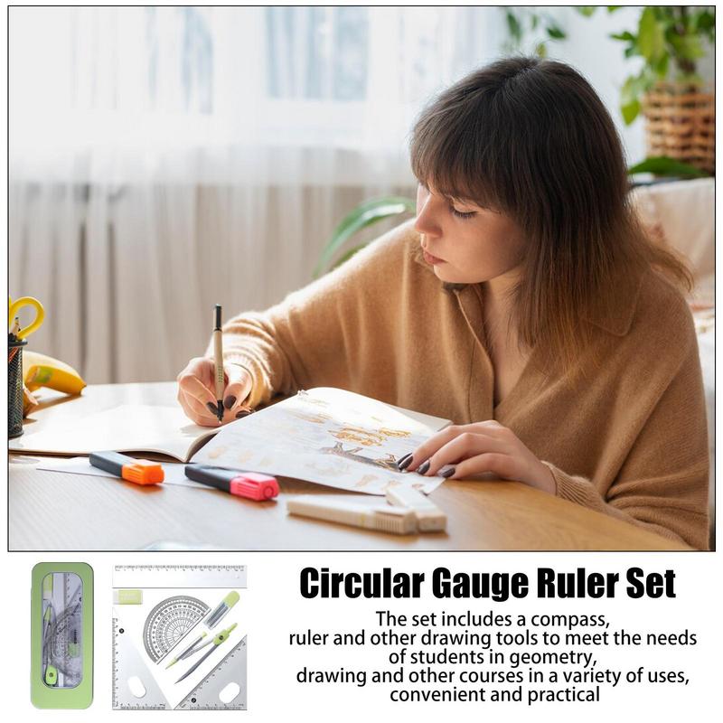 Math Geometry Set With Compass - Winkelmesser und Kompass Set Mathe Geometrie
