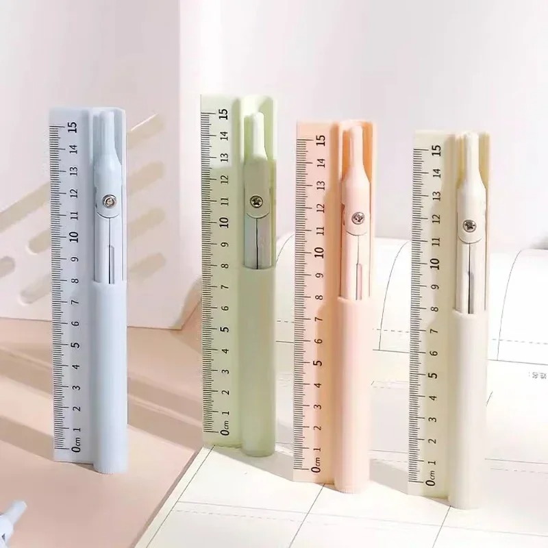 Math Geometry Set With Compass - 3-in-1-Kompass-Geometrie-Set mit Lineal, Bleistift, Kawaii, multifunktionaler