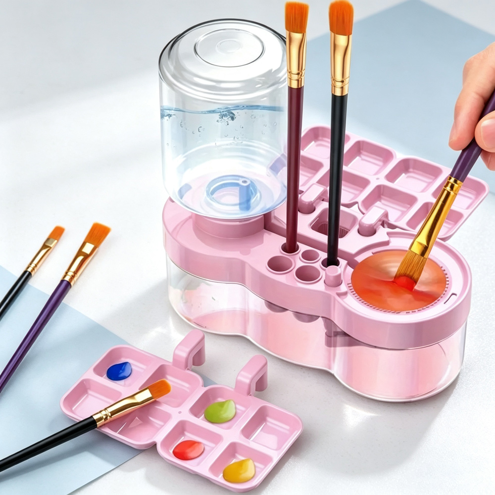Writing Tools - Pinselreiniger Multifunktionales Tragbares Künstler-Reinigungswerkzeug Mit Paletten-Stiftschlitz