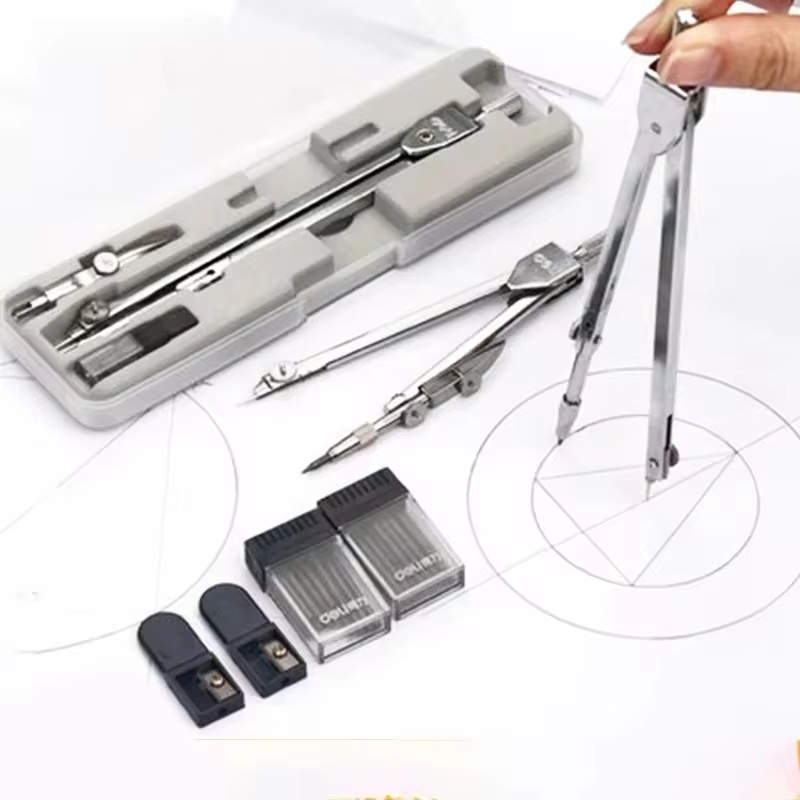Math Geometry Set With Compass - Edelstahl Multifunktionale Ausarbeitung Zeichnung Kompass Mathematik