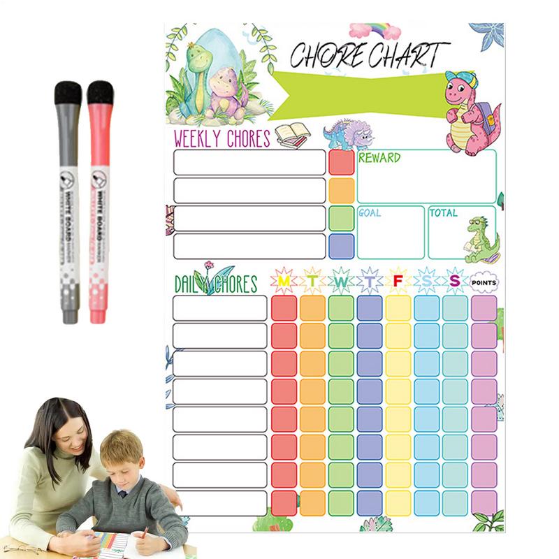 Kids Magnetic Reward Chart Board - Magnetische Aufgabentabelle, wöchentlicher visueller Zeitplan für