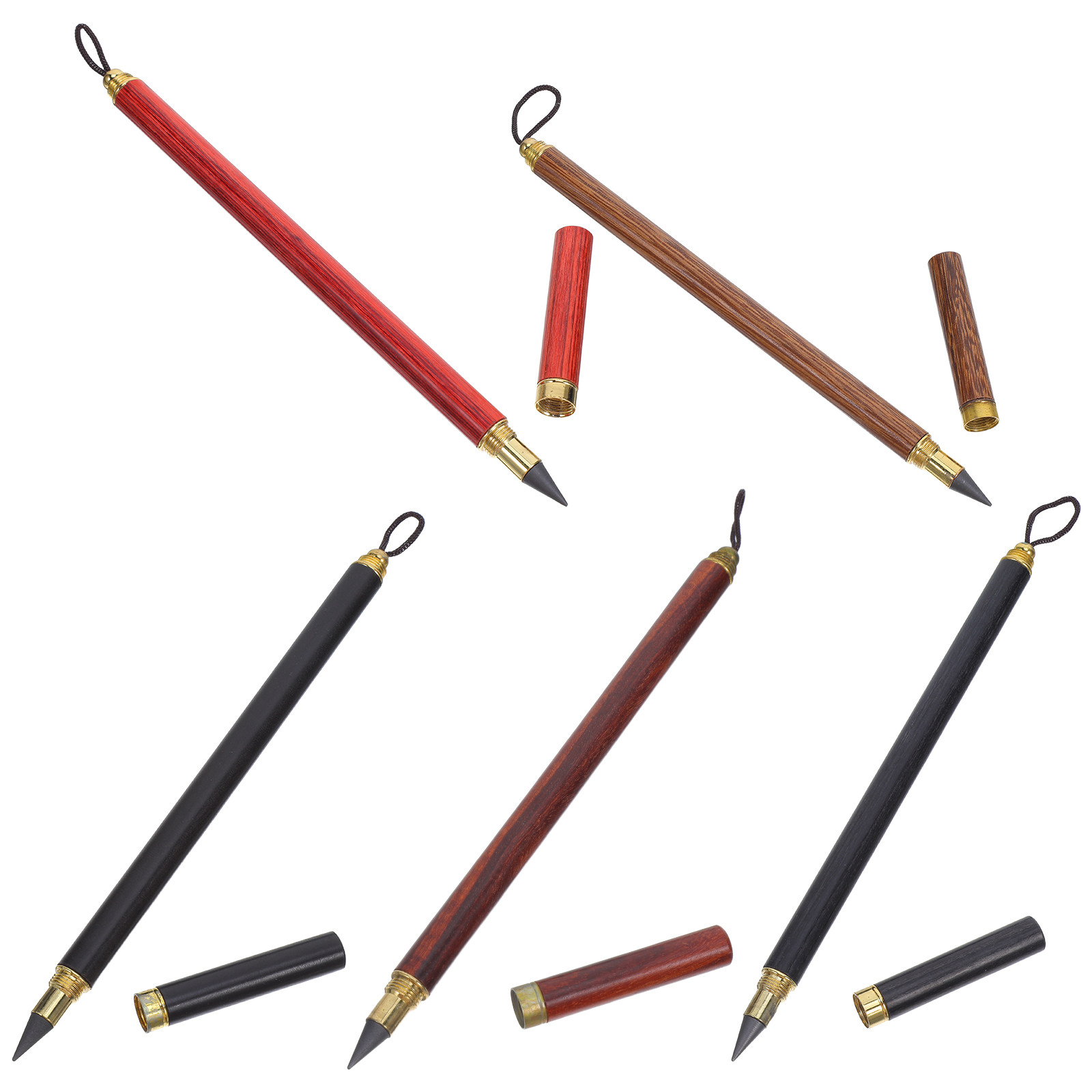 Writing Tools - 5 Stück Ewige Tintenlose Holzstifte, Hochwertiges