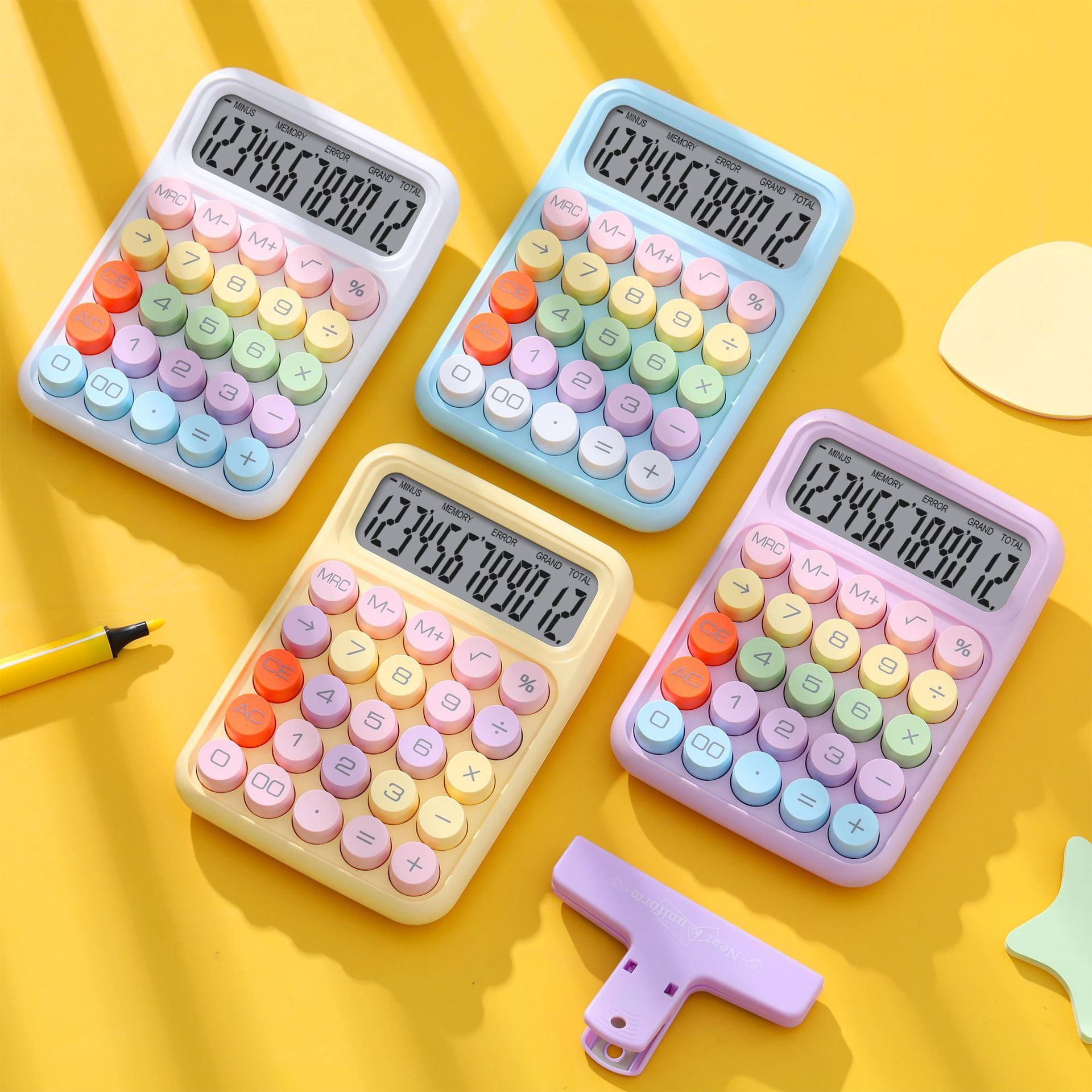 Scientific Calculator For Secondary School - Tastaturrechner, Büro, 12-stelliger Taschenrechner mit mechanischen