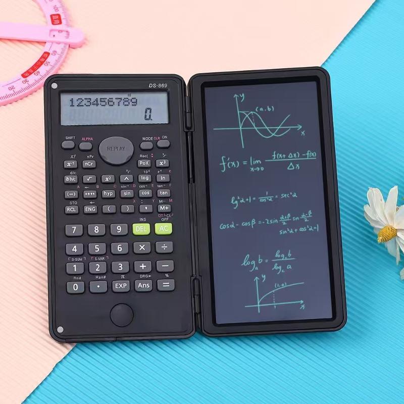 Scientific Calculator For Secondary School - Wissenschaftlicher Taschenrechner mit faltbarem LCD-Schreibtablett und