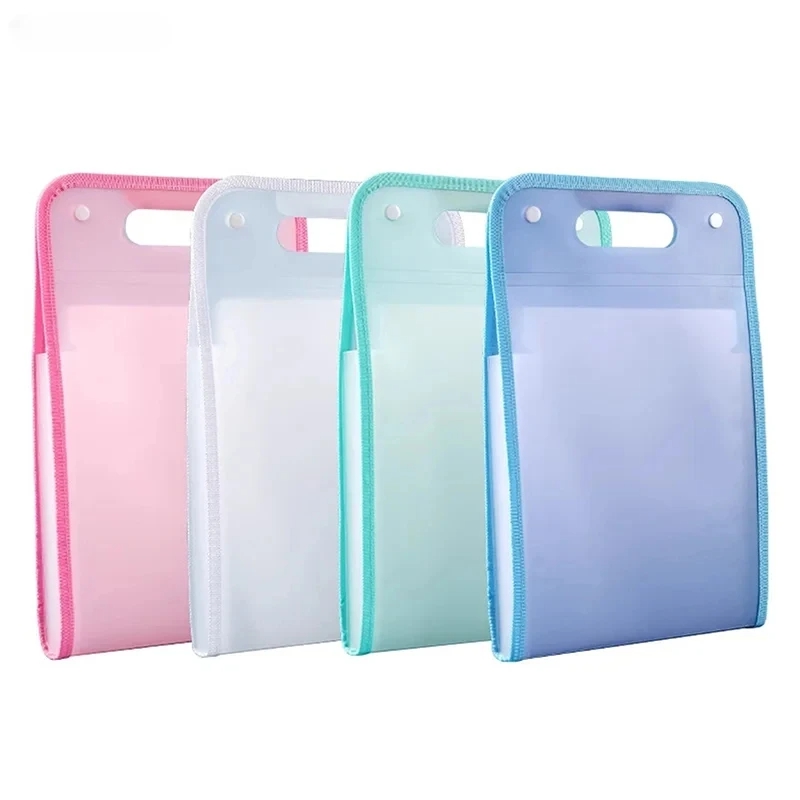 Expandable Accordion File Folder 13 Pockets - 13-Fächer A4 Akkordeon-Aktenorganizer, Tragbare Makronen-Farbige Erweiterbare