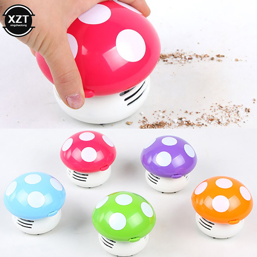 Mini Desktop Vacuum Cleaner For Eraser Dust - Handlicher Mini-Tischstaubsauger in Pilzform, Schreibtischreiniger, Staubwischer