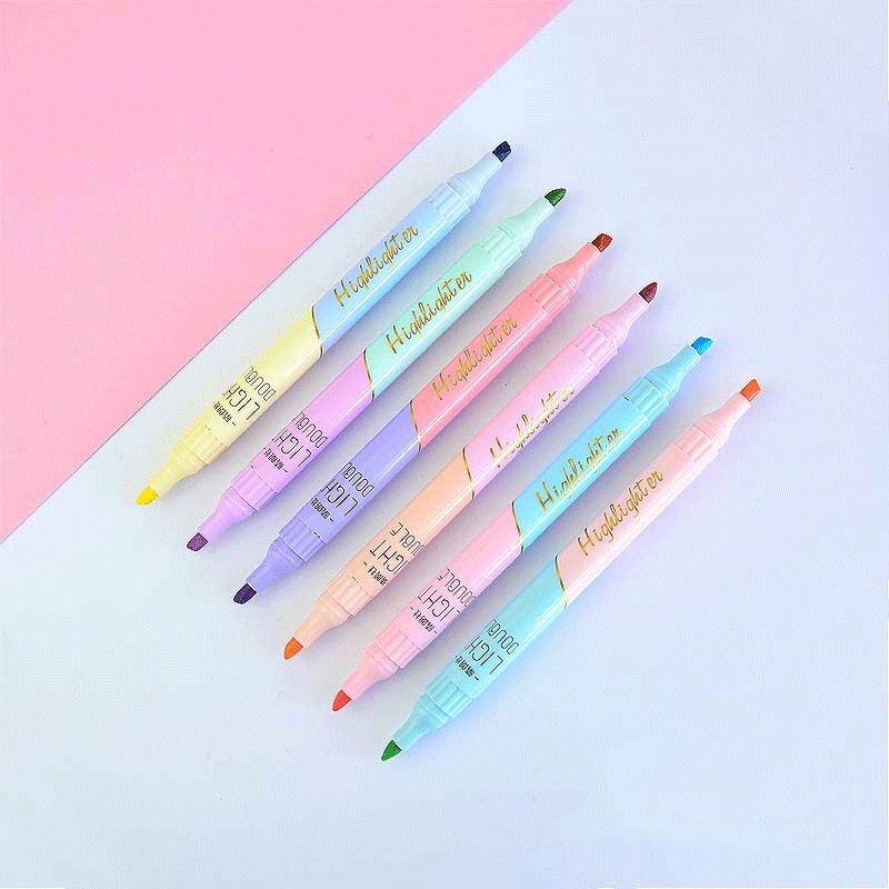 6 PCS Doppel Tipp Highlighter  – Pastel Highlighter Set Double Ended Bewertung und Preis