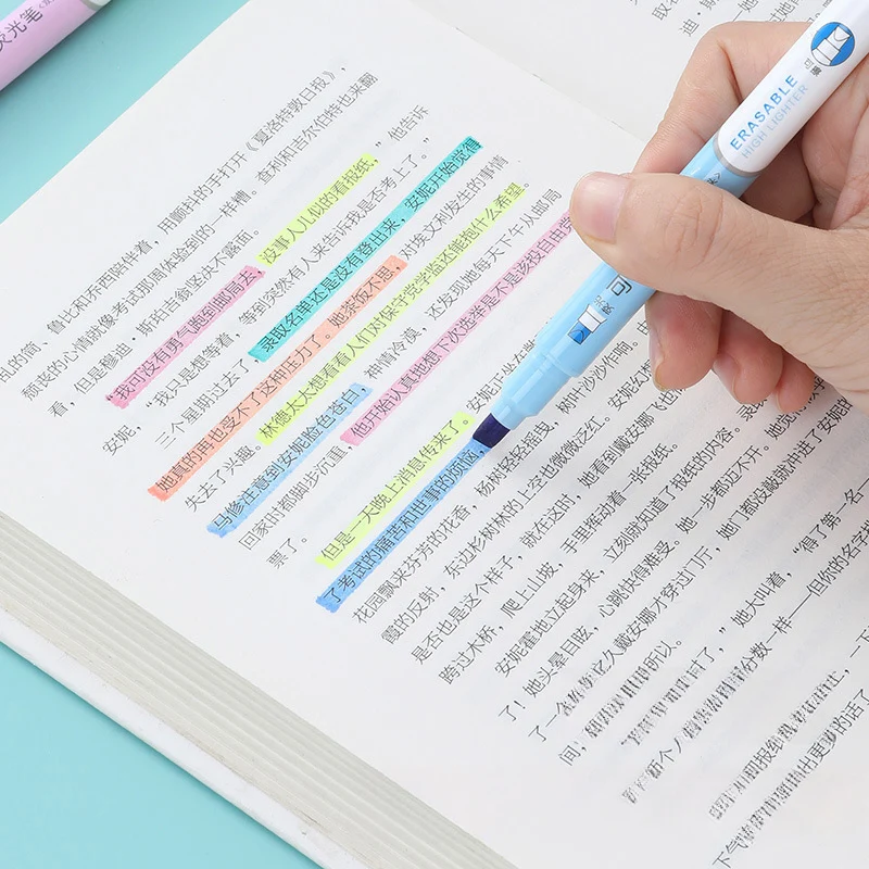 6-Farben-löschbares Textmarker – Pastel Highlighter Set Double Ended Bewertung und Preis