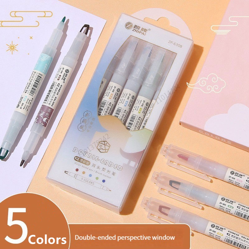 5 teile/satz Doppel Tipp Highl – Pastel Highlighter Set Double Ended Bewertung und Preis