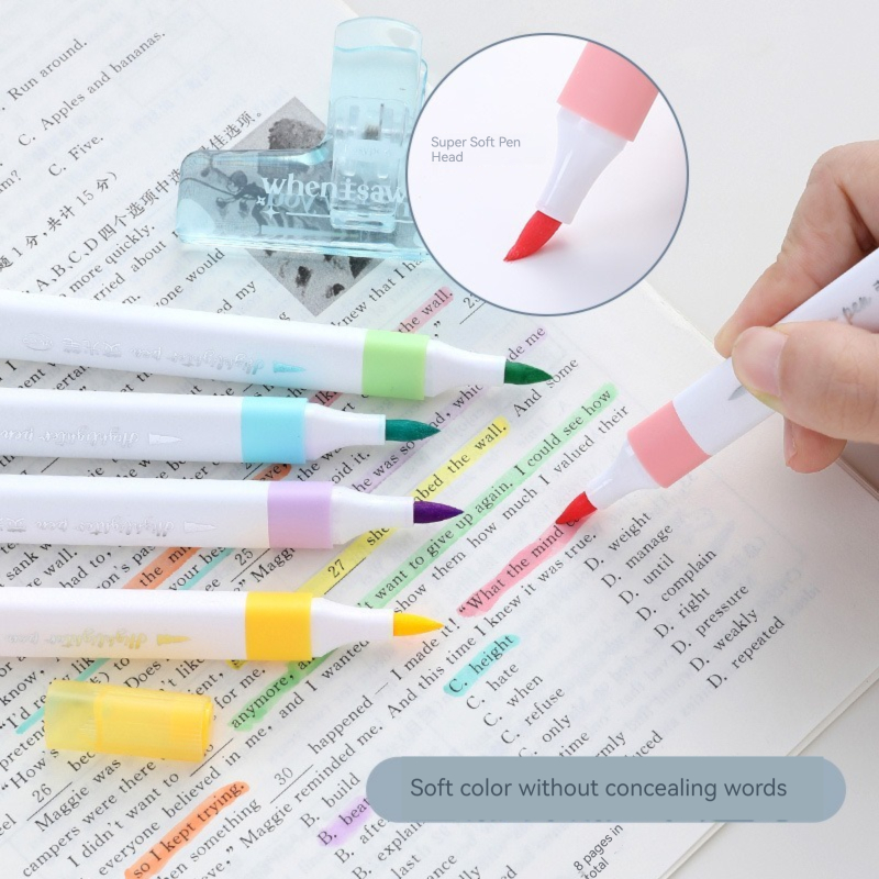 6-Farben-Textmarker-Set in Pas – Pastel Highlighter Set Double Ended Bewertung und Preis
