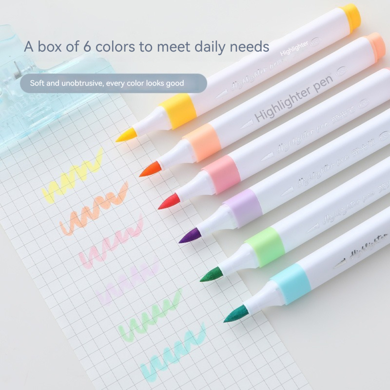 6-Farben-Textmarker-Set in Pas – Pastel Highlighter Set Double Ended Bewertung und Preis