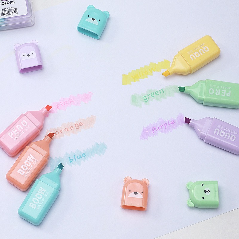 4/6/12 Stück Kawaii Bären-Text – Pastel Highlighter Set Double Ended Bewertung und Preis