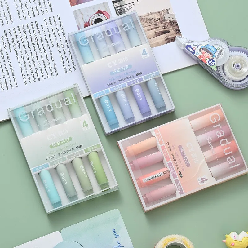2025 4er-Pack Farbverlauf-Text – Pastel Highlighter Set Double Ended Bewertung und Preis