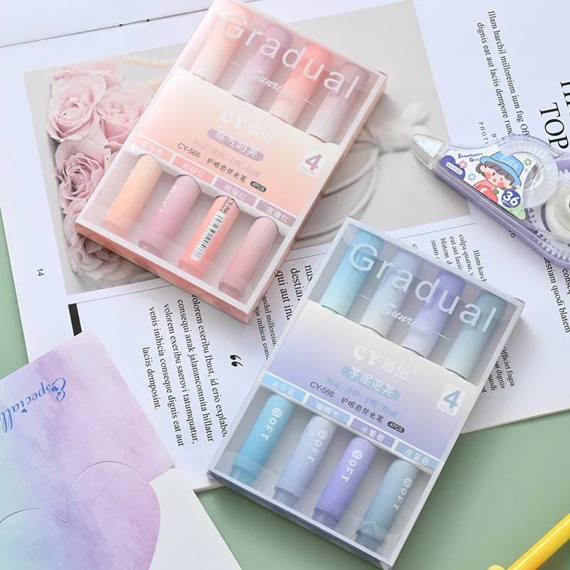 2025 4er-Pack Farbverlauf-Text – Pastel Highlighter Set Double Ended Bewertung und Preis