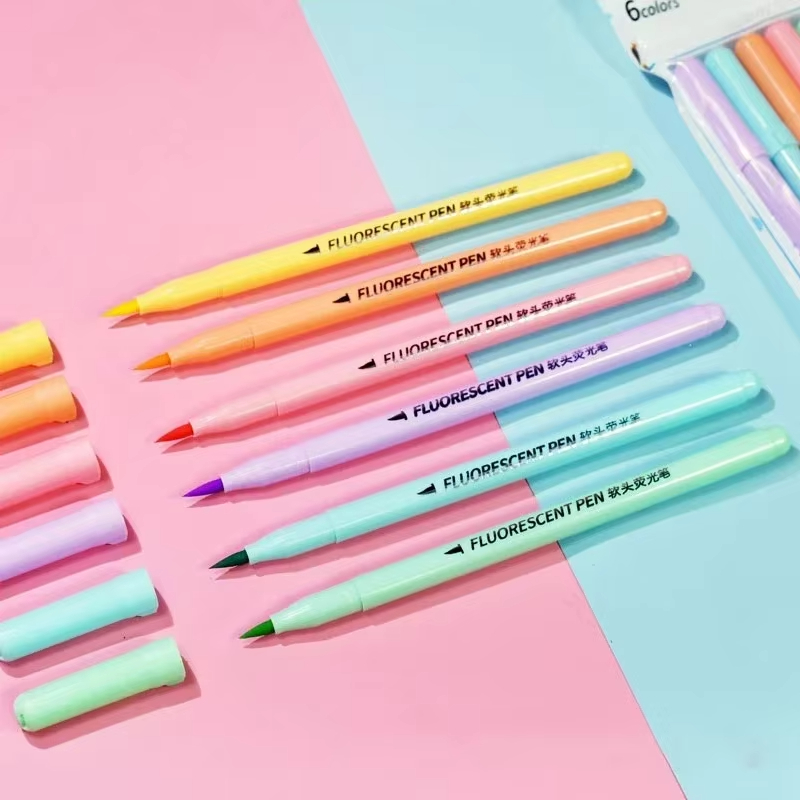 6-farben Soft Brush Fluoreszen – Pastel Highlighter Set Double Ended Bewertung und Preis