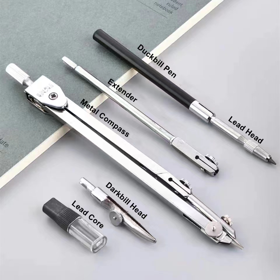 Zeichenset aus Edelstahl, lang – Math Geometry Set With Compass Bewertung und Preis