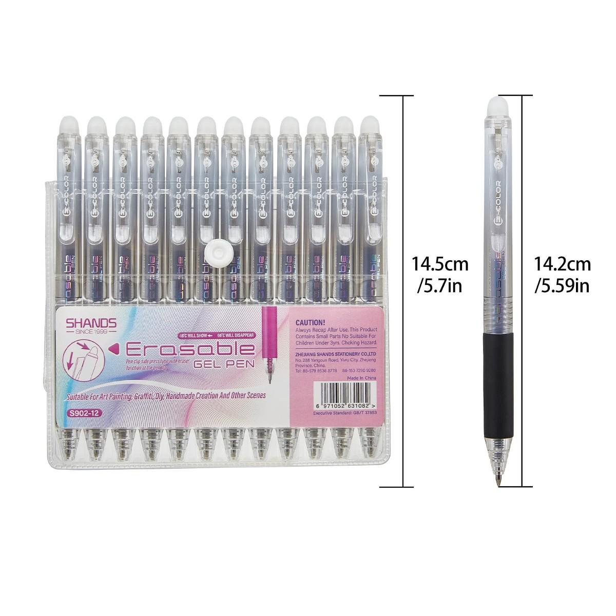 12er-Pack 0,7-mm-Radierbare-Ge – Retractable Eraser Pen Click Bewertung und Preis