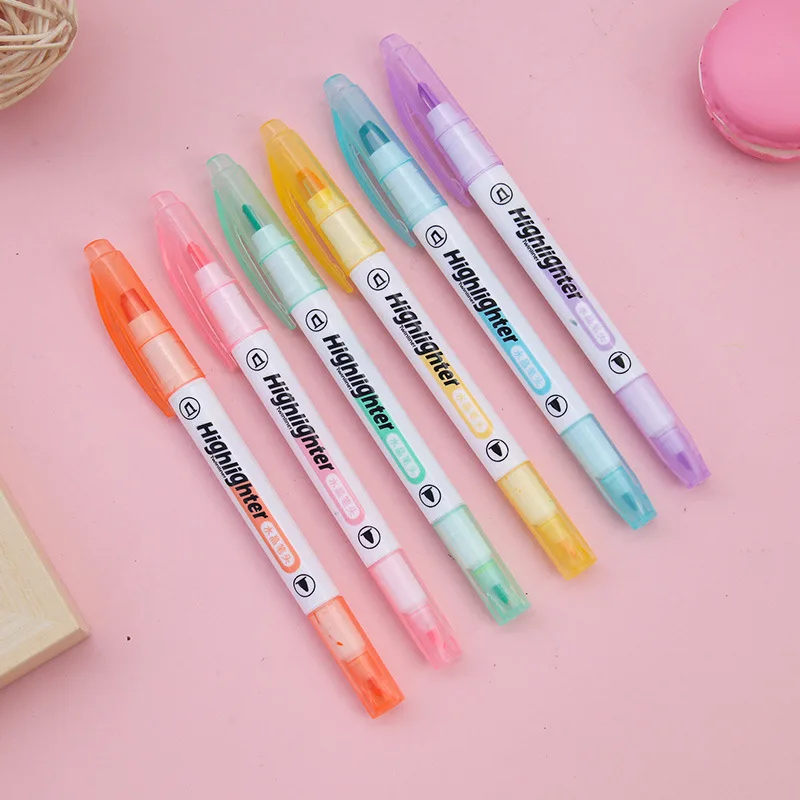 6 Farben/Set einzigartige Fens – Pastel Highlighter Set Double Ended Bewertung und Preis