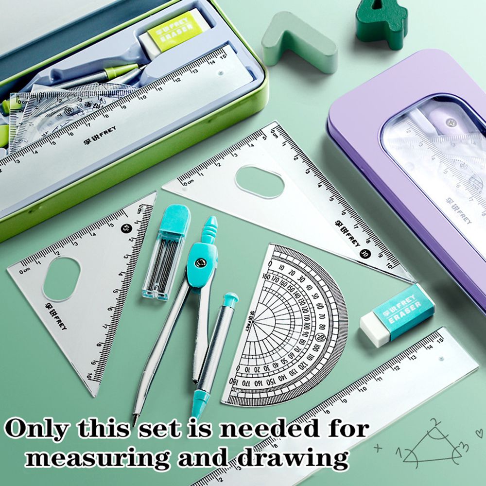 7 Teile/satz Lineal Kompass Bl – Math Geometry Set With Compass Bewertung und Preis